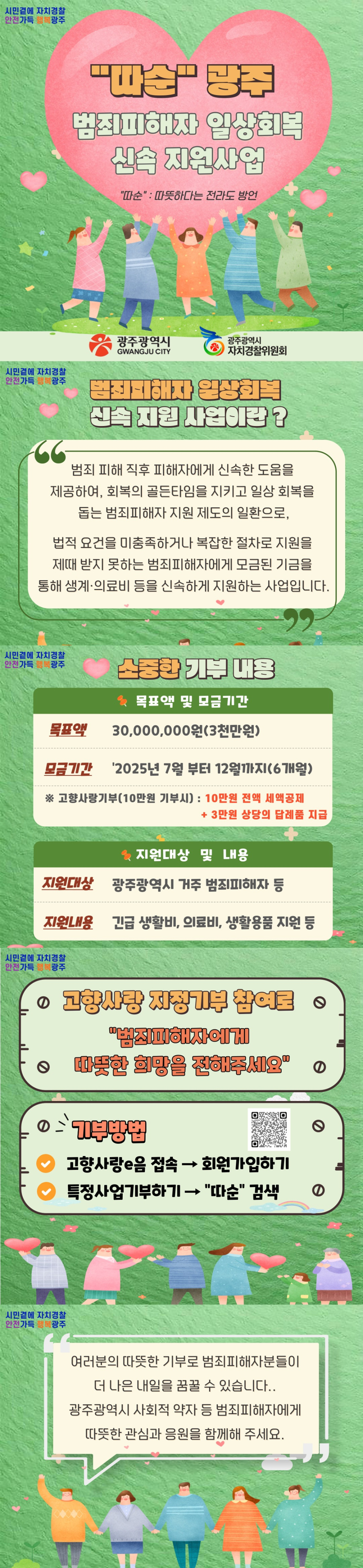(광주광역시) 2025년도 광주 고향사랑기부제 지정기부 사업 홍보 첨부이미지 : 지정기부사업(따순광주)카드뉴스.jpg
