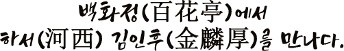 백화정(百花亭)에서 하서(河西) 김인후(金麟厚)를 만나다.