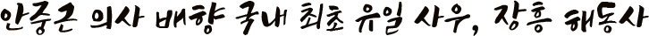 안중근 의사 배향 국내 최초 유일 사우, 장흥 해동사